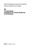 Nanotechnology: Consequences for Human Health and the Environment [1 ed.]
 0854042164, 9780854042166