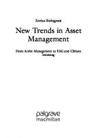 New Trends in Asset Management: From Active Management to ESG and Climate Investing
 3031350561, 9783031350566