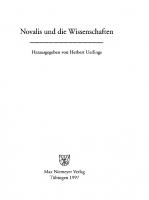 Novalis und die Wissenschaften [Reprint 2010 ed.]
 9783110928037, 9783484107410