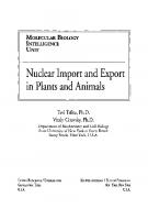 Nuclear Import and Export in Plants and Animals (Molecular Biology Intelligence Unit)
 030648241X, 9780306482410