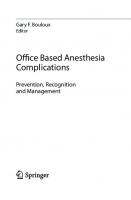 Office Based Anesthesia Complications: Prevention, Recognition and Management
 3030614263, 9783030614263