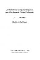 On the Currency of Egalitarian Justice, and Other Essays in Political Philosophy [Course Book ed.]
 9781400838660