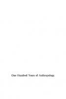 One Hundred Years of Anthropology [Reprint 2013 ed.]
 9780674734180, 9780674734173