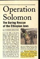 Operation Solomon: The Daring Rescue of the Ethiopian Jews
 0195177827, 9780195177824, 019530716X, 9780195307160
