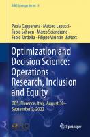 Optimization and Decision Science: Operations Research, Inclusion and Equity: ODS, Florence, Italy, August 30―September 2, 2022 (AIRO Springer Series, 9)
 3031288629, 9783031288623