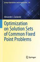Optimization on Solution Sets of Common Fixed Point Problems (Springer Optimization and Its Applications, 178)
 3030788482, 9783030788483