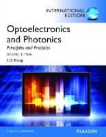 Optoelectronics and Photonics: Principles and Practices
 9780132151498, 0273774174, 9780273774174, 0132151499