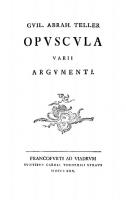 Opuscula varii argumenti [Reprint 2022 ed.]
 9783112629529