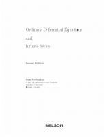 Ordinary Differential Equations and Infinite Series [2 ed.]
 9780176716141, 0176716149, 9781774124994