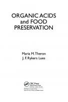 Organic Acids and Food Preservation [1 ed.]
 1420078429, 9781420078428