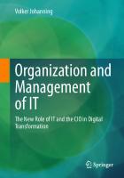 Organization and Management of IT: The New Role of IT and the CIO in Digital Transformation
 3658395710, 9783658395711