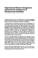 Organizational Behavior Management Approaches for Intellectual and Developmental Disabilities
 2021008392, 2021008393, 9780367342913, 9780367342920, 9780429324840