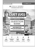 Oswaal NTA CUET (UG) Question Bank Chapterwise & Topicwise Mathematics/Applied Math (For 2024 Exam)
 9789359587226, 9359587222