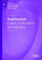 Overtourism: Causes, Implications and Solutions [1st ed.]
 9783030424572, 9783030424589