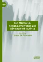 Pan Africanism, Regional Integration and Development in Africa
 3030342956, 9783030342951