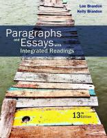 Paragraphs and Essays with Integrated Readings, Thirteenth Edition
 9781305654181, 9781305865938