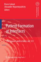 Pattern Formation at Interfaces (CISM International Centre for Mechanical Sciences, 513)
 3709101247, 9783709101247