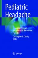 Pediatric Headache: Evaluation Through Treatment for the General Provider
 3031139305, 9783031139307