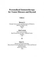 Personalized Immunotherapy for Tumor Diseases and Beyond [1 ed.]
 9789811482755, 9789811482731