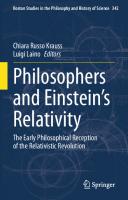 Philosophers and Einstein's Relativity: The Early Philosophical Reception of the Relativistic Revolution (Boston Studies in the Philosophy and History of Science, 342)
 303136497X, 9783031364976