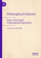Philosophical Fallacies: Ways of Erring in Philosophical Exposition
 3030971732, 9783030971731