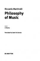 Philosophy of Music: A History
 3110624494, 9783110624496