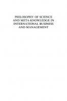 Philosophy of Science and Meta-Knowledge in International Business and Management
 9781781907139, 9781781907122