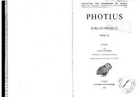 Photius, Bibliothèque, Tome IX INDEX
 2251004246