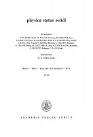 Physica status solidi: Band 1, Heft 3 1961 [Reprint 2021 ed.]
 9783112500125, 9783112500118