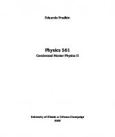 Physics 561 Condensed Matter Physics II