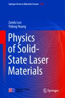 Physics of Solid-State Laser Materials (Springer Series in Materials Science, 289)
 9813296674, 9789813296671