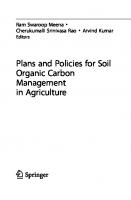 Plans and Policies for Soil Organic Carbon Management in Agriculture
 9811961786, 9789811961786