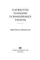 Playwriting Playgoers in Shakespeare's Theater
 9780812294255