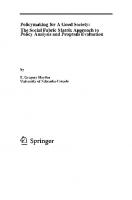 Policymaking for a Good Society: The Social Fabric Matrix Approach to Policy Analysis and Program Evaluation
 0387293698, 9780387293691