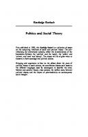 Politics and Social Theory
 0415017998, 9780415678674, 9780203806975