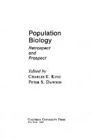 Population Biology: Retrospect and Prospect
 9780231888356