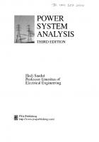 Power System Analysis [Third ed.]
 9780984543809, 2010906755