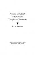 Premises and Motifs in Renaissance Thought and Literature [Course Book ed.]
 9781400856367