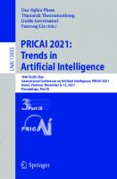 PRICAI 2021: Trends in Artificial Intelligence: 18th Pacific Rim International Conference on Artificial Intelligence, PRICAI 2021, Hanoi, Vietnam, ... Part III (Lecture Notes in Computer Science)
 3030893693, 9783030893699