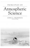 Principles of Atmospheric Science [Paperback ed.]
 0763740896, 9780763740894