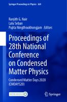 Proceedings of 28th National Conference on Condensed Matter Physics: Condensed Matter Days 2020 (CMDAYS20) (Springer Proceedings in Physics, 269)
 9811654069, 9789811654060