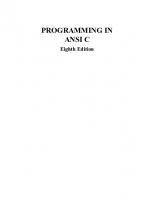 Programming in ANSI C [8th ed.]
 935316513X, 9789351343202, 9789353165130