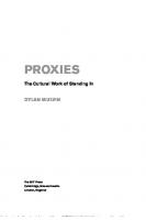 Proxies: The Cultural Work of Standing In
 9780262045148, 0262045141