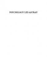 Psychology Led Astray: Cargo Cult in Science and Therapy [1 ed.]
 1627346090, 9781627346092, 2016937894, 9781627346108
