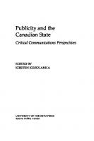 Publicity and the Canadian State: Critical Communications Perspectives
 9781442669307