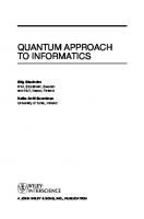 Quantum Approach to Informatics
 0471736104, 9780471736103, 9780471739357