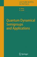 Quantum Dynamical Semigroups and Applications (Lecture Notes in Physics, 717)
 354070860X, 9783540708605