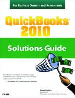 QuickBooks 2010 solutions guide for business owners and accountants
 9780789743220, 0789743221