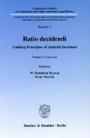 Ratio decidendi: Guiding Principles of Judicial Decisions. Vol. 1: Case Law [1 ed.]
 9783428522163, 9783428122165