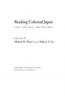 Reading Colonial Japan: Text, Context, and Critique
 9780804781596